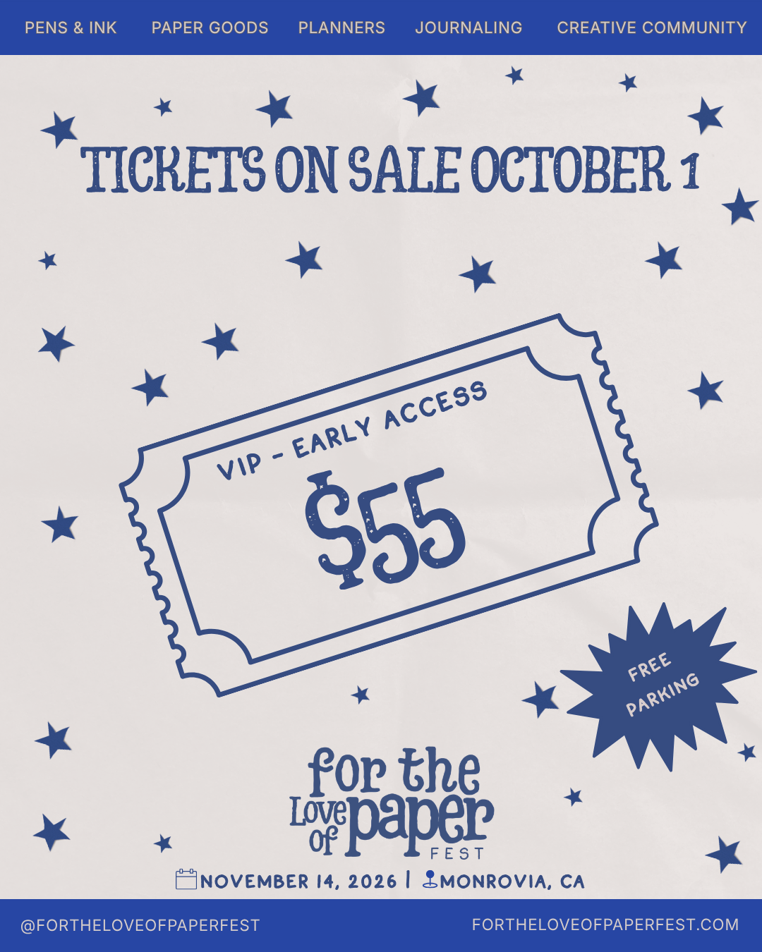 For the Love of Paper Fest | VIP Admission | 10 AM Early Access | $55
