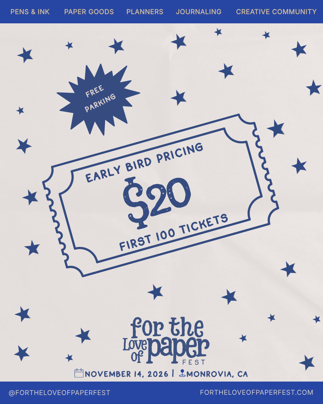 For the Love of Paper Fest | Early Bird General Admission | First 100 Tickets | $20